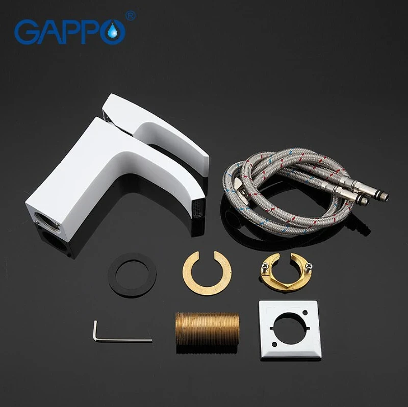 Смеситель для раковины Gappo G07 G1007-8 Белый Хром латунь