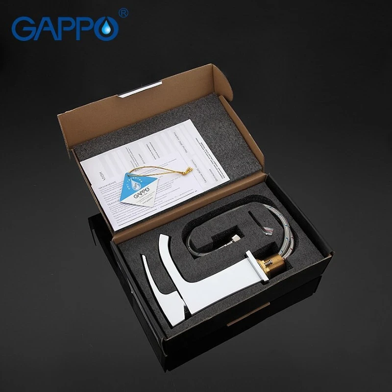 Смеситель для раковины Gappo G07 G1007-8 Белый Хром латунь