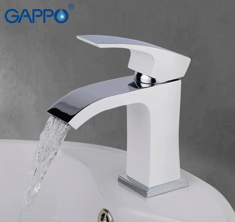 Смеситель для раковины Gappo G07 G1007-8 Белый Хром латунь