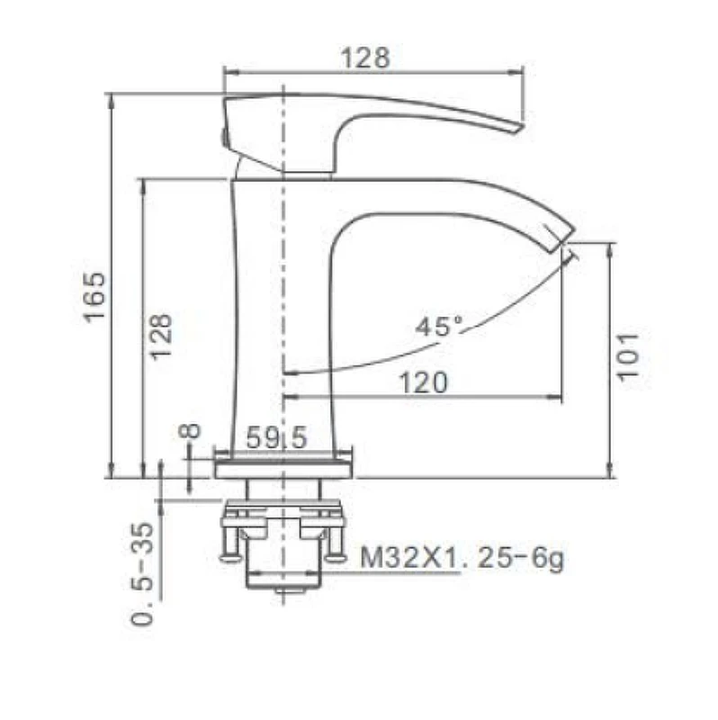 Смеситель для раковины Gappo G07 G1007-8 Белый Хром латунь