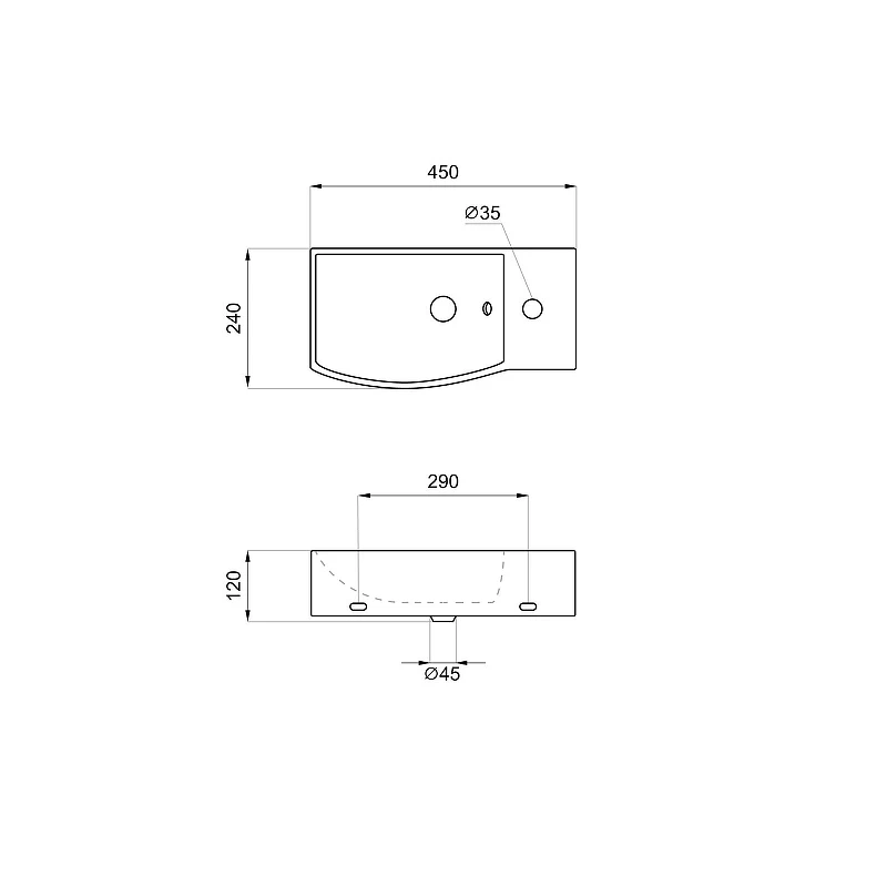 Раковина Lavinia Boho Bathroom Sink 45 R 33311033 цвет Белый глянцевый