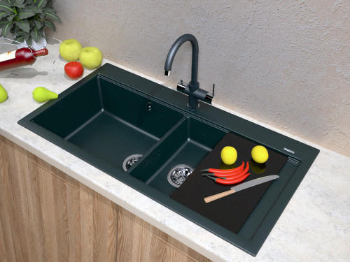 Кухонная мойка Florentina Россана-1000 20.335.E1000.107 Песочная искусственный камень (литьевой мрамор) встраиваемый