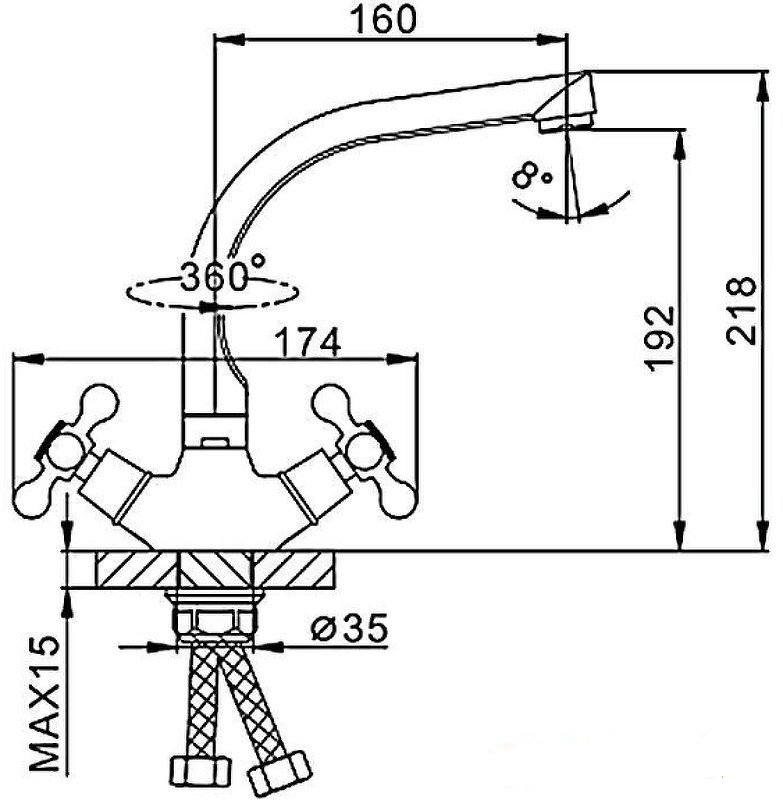 Смеситель для кухни Frap H5408 F5408-21 Бежевый