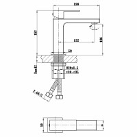 Смеситель для раковины Vincea Cube VBF-1C01BG Брашированное золото латунь однорычажный