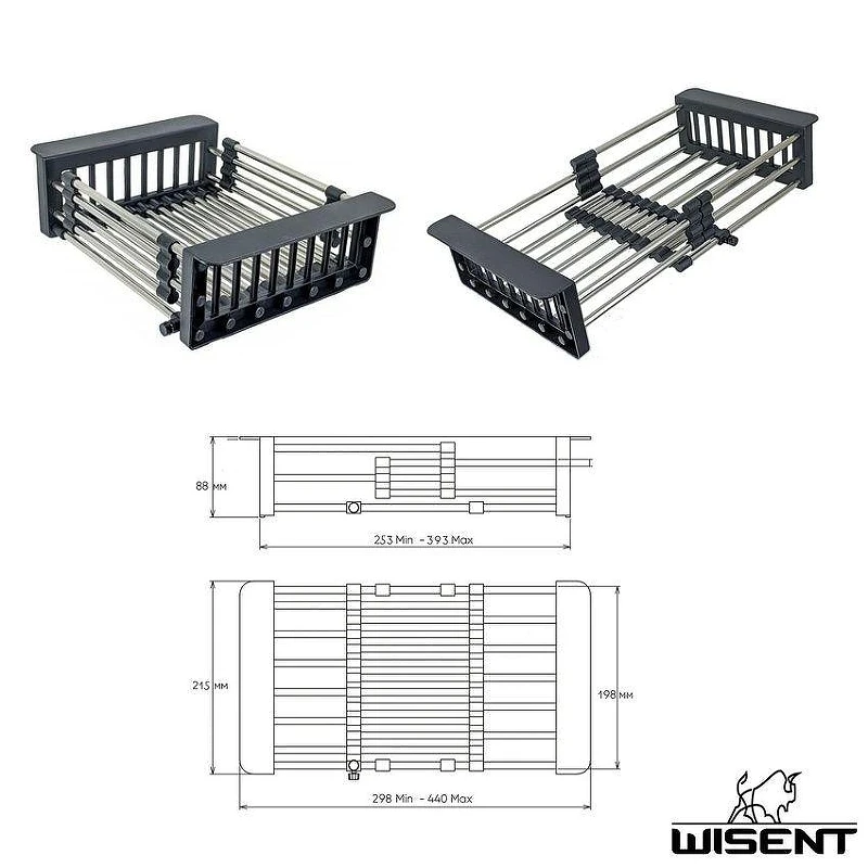 Кухонная мойка Wisent 78 WS37851B-SR/WS-02-2B/W302644B цвет Графит