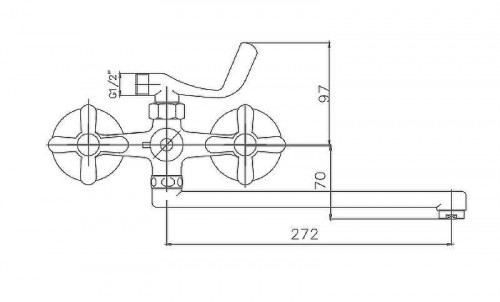 Смеситель для ванны Cron CN2225 универсальный Хром