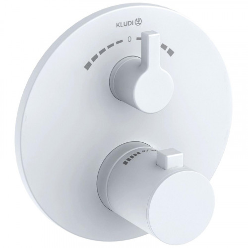 Смеситель для душа Kludi Nova Fonte Puristic 208105315 с термостатом Белый матовый