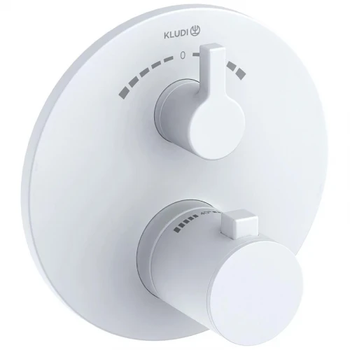 Смеситель для душа Kludi Nova Fonte Puristic 208105315 с термостатом Белый матовый
