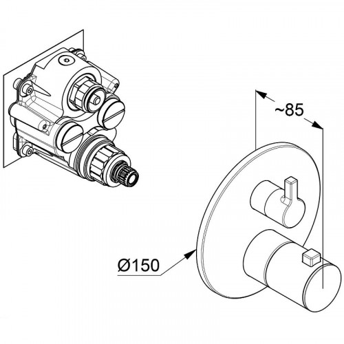 Смеситель для душа Kludi Nova Fonte Puristic 208105315 с термостатом Белый матовый