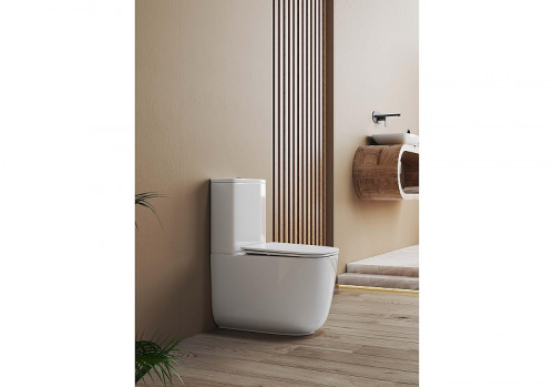 Унитаз компакт Aquatek Optima Plus Square AQ4451-00 цвет Белый с бачком и сиденьем Микролифт