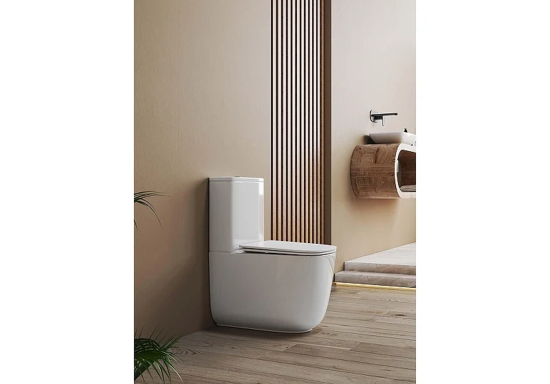 Унитаз компакт Aquatek Optima Plus Square AQ4451-00 цвет Белый с бачком и сиденьем Микролифт