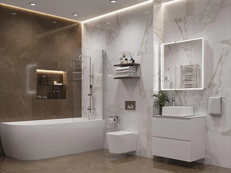 Столешница под раковину Aquanet Flat 70 345763 цвет Мрамор
