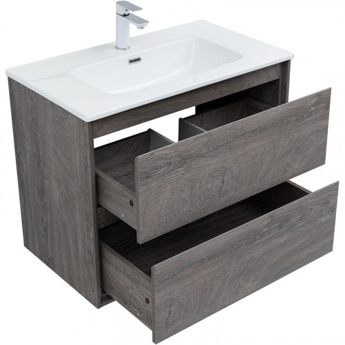 Тумба под раковину Aquanet Милан 80 336374 подвесная Дуб рошелье МДФ / ЛДСП