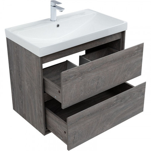 Тумба под раковину Aquanet Милан 80 336374 подвесная Дуб рошелье МДФ / ЛДСП