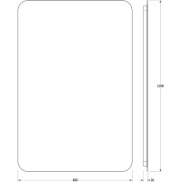 Зеркало Defesto Opti 80x120 DF 2820S с подсветкой 38W-3000К/Сенсорный выключатель/Теплый белый свет