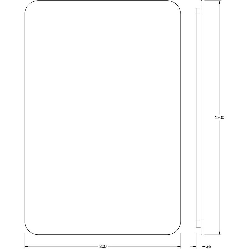 Зеркало Defesto Opti 80x120 DF 2820S с подсветкой 38W-3000К/Сенсорный выключатель/Теплый белый свет
