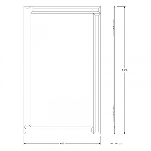Зеркало Evoform Style 100x60 BY 0819 с зеркальным обрамлением - цвет Бронза стекло
