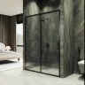 Душевая дверь Maybah Glass MGD-1280-6 1200x1950 раздвижная профиль Черный стекло сатиновое