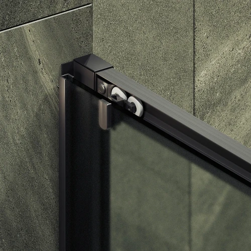 Душевая дверь Maybah Glass MGD-1280-6 1200x1950 раздвижная профиль Черный стекло сатиновое
