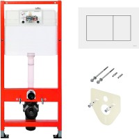 Комплект унитаза Damixa Jupiter DX77C1738SC с инсталляцией Tece Base 9400413 с сиденьем Микролифт и Белой клавишей смыва фарфор подвесной