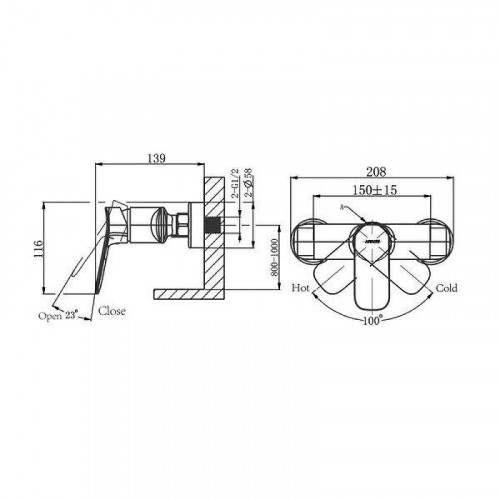 Смеситель для душа Arrow AG35AMB цвет Черный матовый