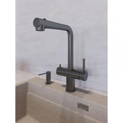 Смеситель для кухни Grandex Aqua Integra-SP 9020493 цвет Графит