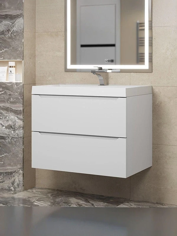 Тумба с раковиной Uperwood Tanos 70 291020226 подвесная цвет Белый матовый