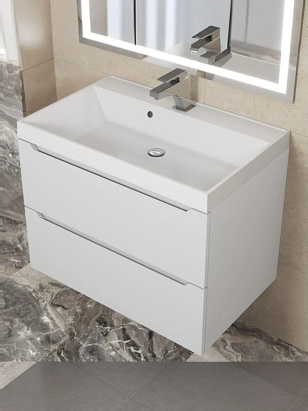 Тумба с раковиной Uperwood Tanos 70 291020226 подвесная цвет Белый матовый