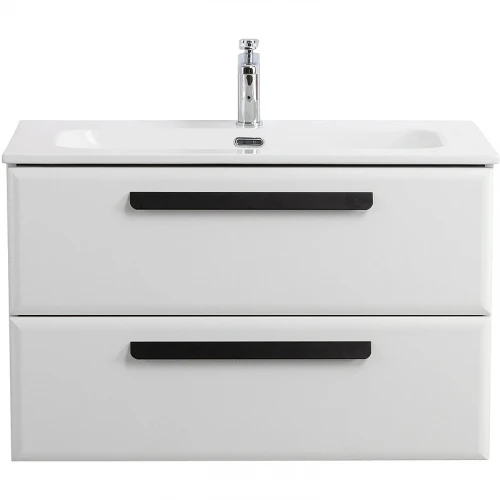 Тумба под раковину Cezares Eco-Cer-N 80 ECO-CER-N-800-2C-SO-BO подвесная Bianco Opaco без ручек МДФ / ЛДСП