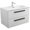 Тумба под раковину Cezares Eco-Cer-N 80 ECO-CER-N-800-2C-SO-BO подвесная Bianco Opaco без ручек МДФ / ЛДСП