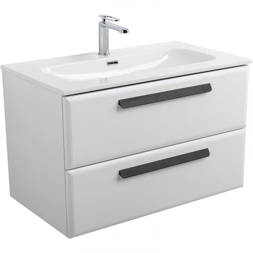 Тумба под раковину Cezares Eco-Cer-N 80 ECO-CER-N-800-2C-SO-BO подвесная Bianco Opaco без ручек МДФ / ЛДСП