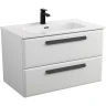 Тумба под раковину Cezares Eco-Cer-N 80 ECO-CER-N-800-2C-SO-BO подвесная Bianco Opaco без ручек МДФ / ЛДСП