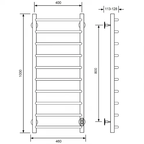 Электрический полотенцесушитель Comfysan Scola EC-10 100x40 016715 Хром
