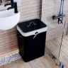 Корзина для белья WasserKRAFT Nuthe WB-910-L с крышкой Черная