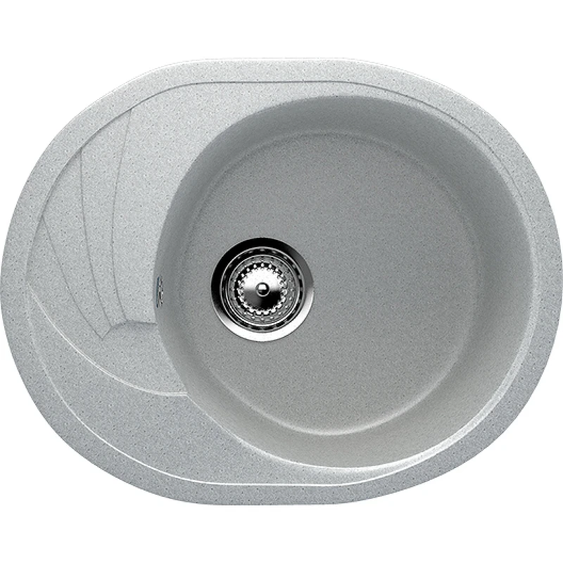 Кухонная мойка Ulgran Classic U-403-310 Серая искусственный камень (литьевой мрамор) встраиваемый