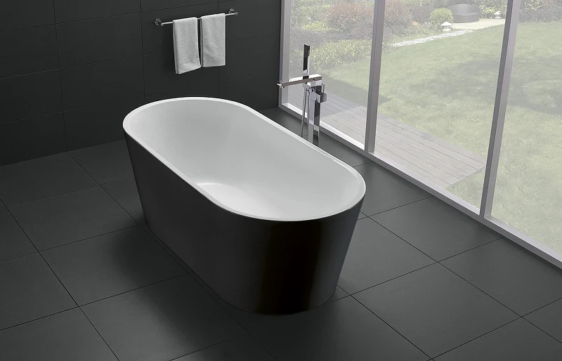 Акриловая ванна BelBagno 170x80 BB71-1700-NERO-W0 Черная Белая без гидромассажа