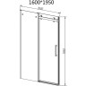 Душевая дверь Vincea Como-N 160 VDS-4CN160CLB профиль Черный стекло прозрачное