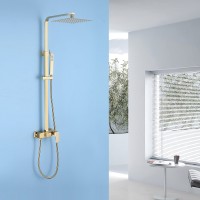 Душевая система Abber Daheim AF8220G Золото матовое латунь на стену