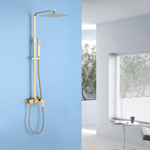 Душевая система Abber Daheim AF8220G Золото матовое латунь на стену