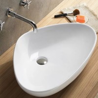 Раковина-чаша CeramaLux 59 7472B Белая фаянс накладная