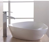 Раковина-чаша CeramaLux 59 7472B Белая фаянс накладная