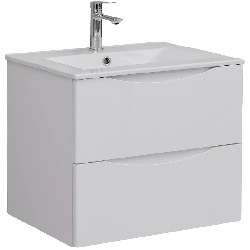 Тумба с раковиной Bond Wave 60 T01600-S05W подвесная Белая глянцевая МДФ / ЛДСП