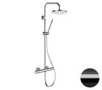 Душевая система Remer Elegance EQ32X7MMM30CFP с термостатом цвет Черный брашированный хром