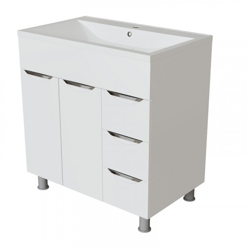 Тумба под раковину Mixline Этьен 80 553899 цвет Белый