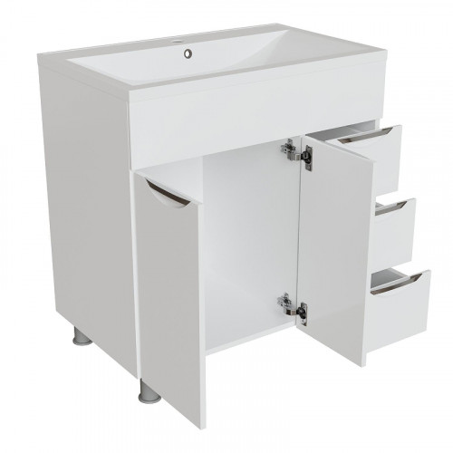 Тумба под раковину Mixline Этьен 80 553899 цвет Белый