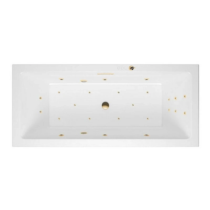 Акриловая ванна Excellent Heaven Slim 170x75 WAEX.HEV17S.ULTRA.GL цвет Белый с гидромассажем форсунки Золото