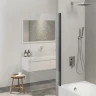 Шторка на ванну Berges River S Black 80х145 065011 профиль Черный матовый стекло прозрачное