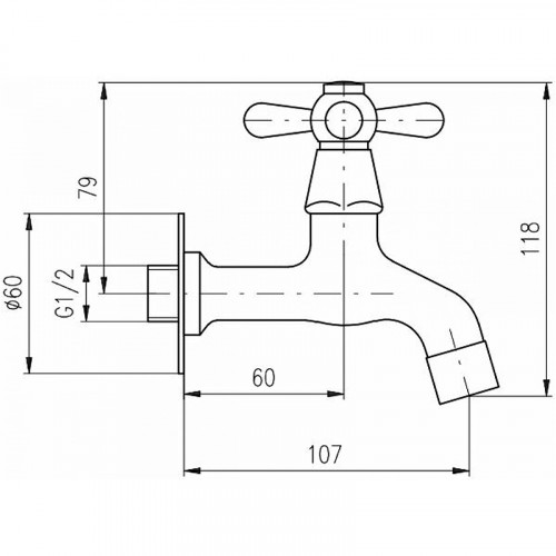Кран для одного типа воды Rav Slezak Morava retro MK193CMAT Черный матовый латунь на стену