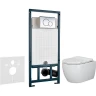 Унитаз с инсталляцией Ceramicanova Play CN3001 + WeltWasser WW Marberg 507 10000005949+10000005952 с сиденьем Микролифт с клавишей смыва Хром глянцевый