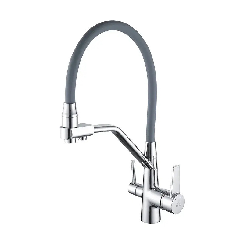 Смеситель для кухни Rose R558 цвет Хром Серый